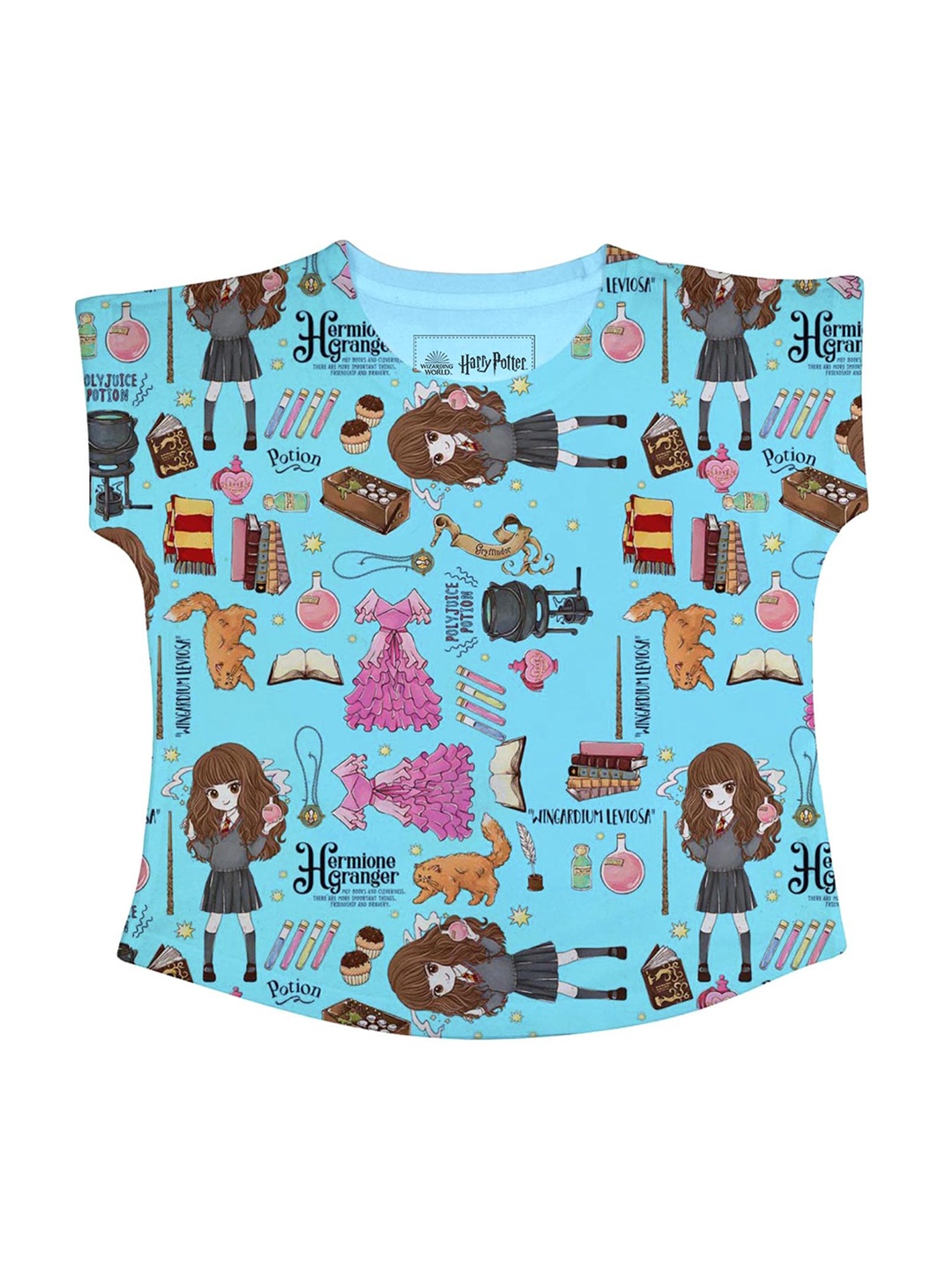 

Harry Potter Blue Printed Regular Top