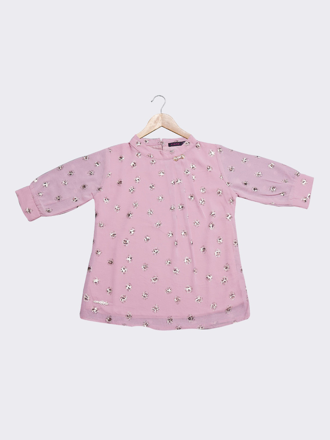 

Ziama Pink Embroidered Regular Top