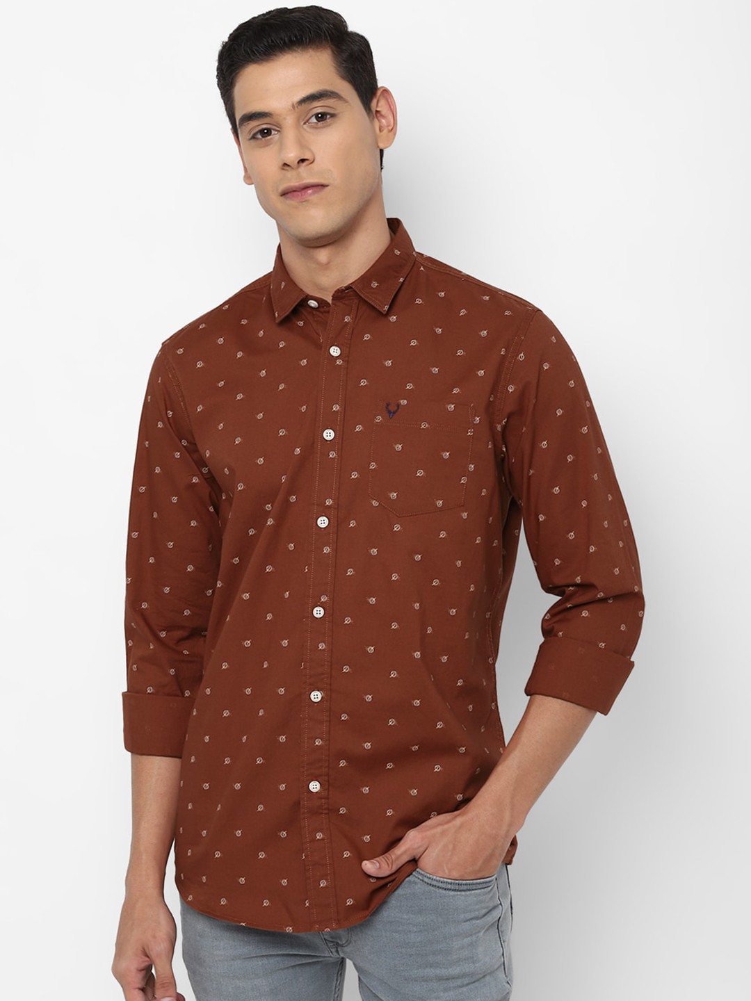 

Allen Solly Sport Men Brown Regular Fit Printed Casual Shirt