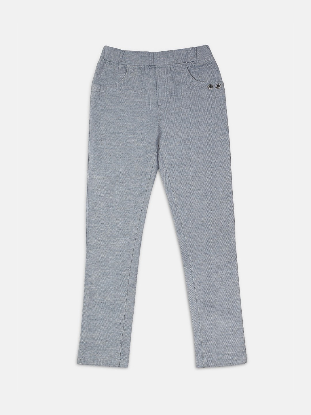 

Nins Moda Girls Blue Solid Treggings
