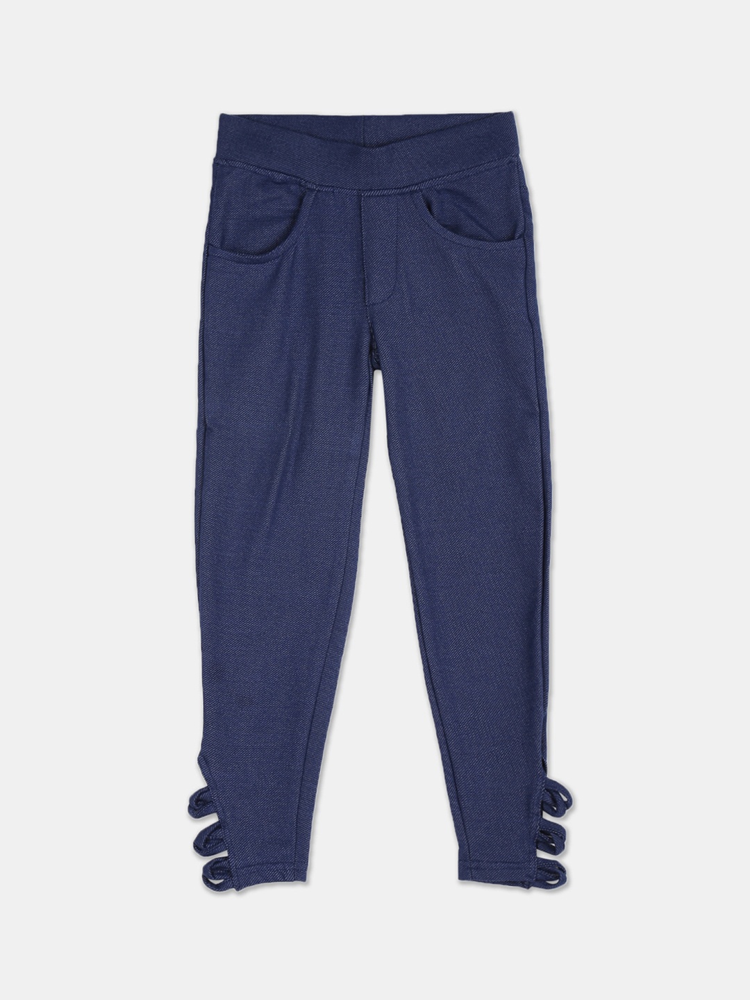 

Cherokee Girls Navy Blue Solid Jeggings