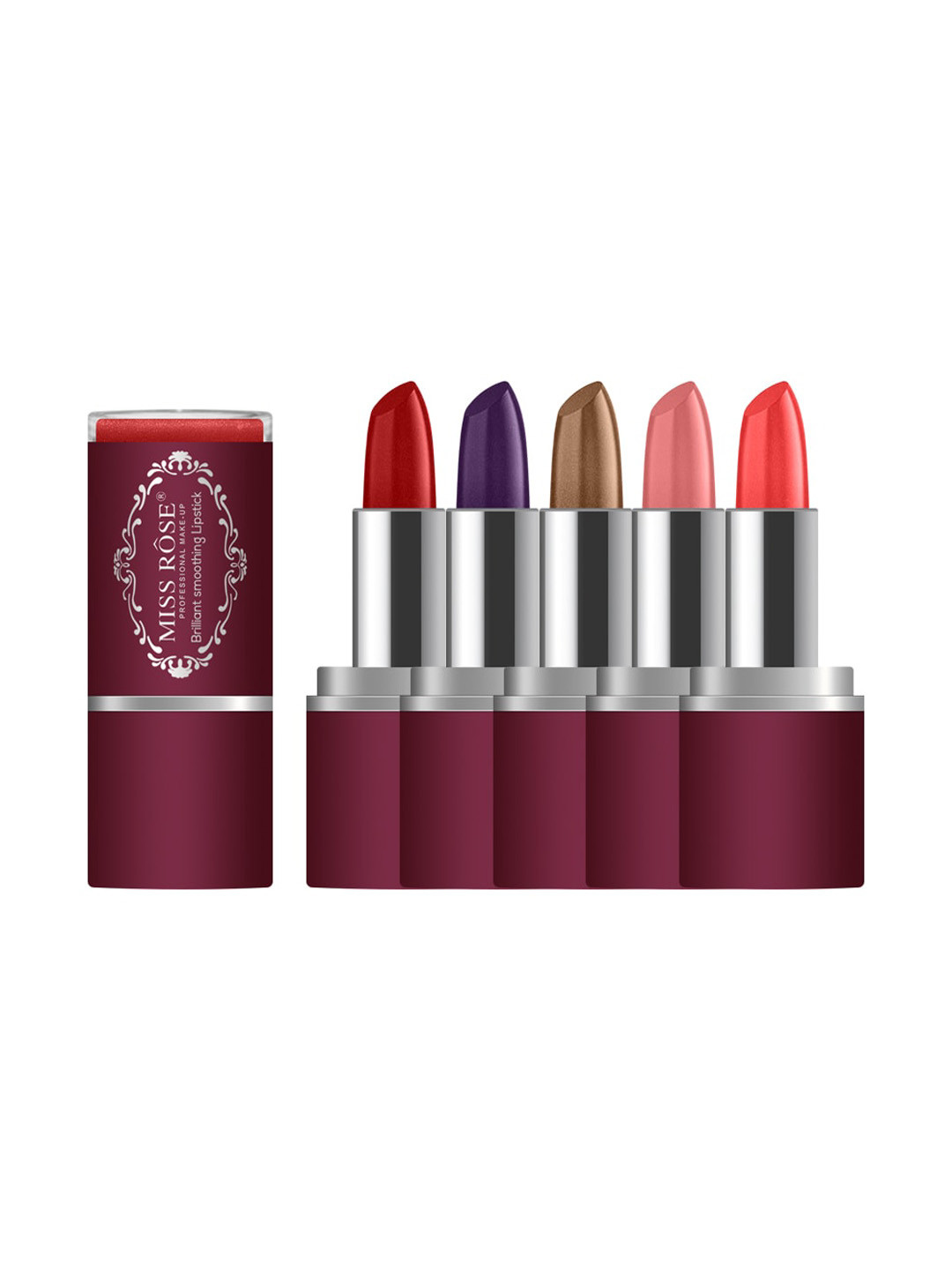 

MISS ROSE Set of 5 Brilliant Smoothing Lipsticks, Multi