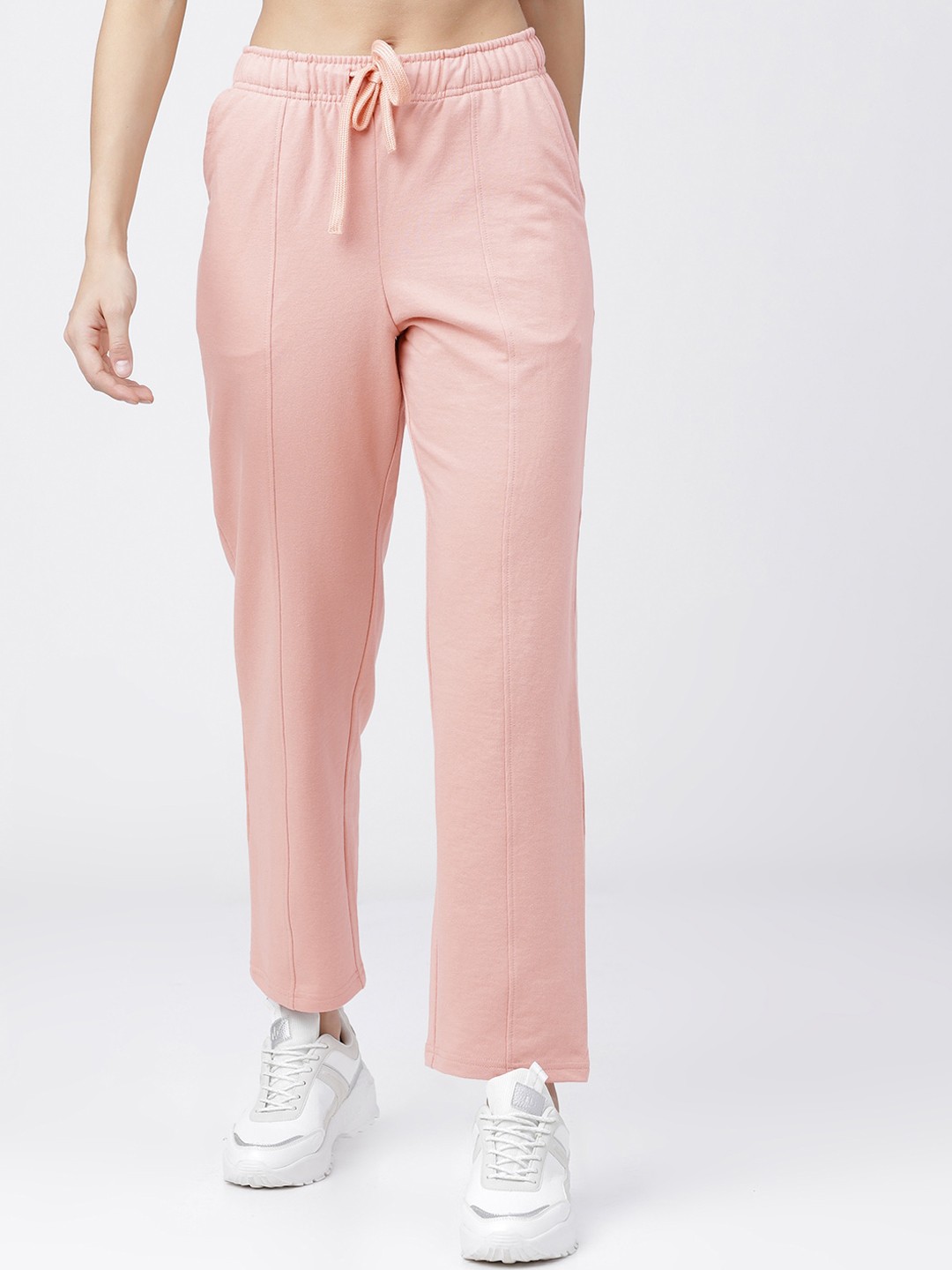 

Tokyo Talkies Women Pink Solid Regular-Fit Track Pants