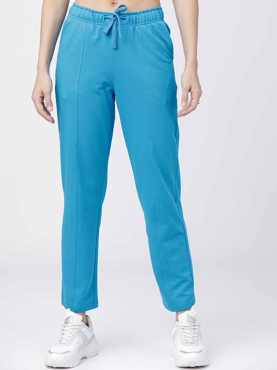 

Tokyo Talkies Women Blue Solid Slim-Fit Track Pants