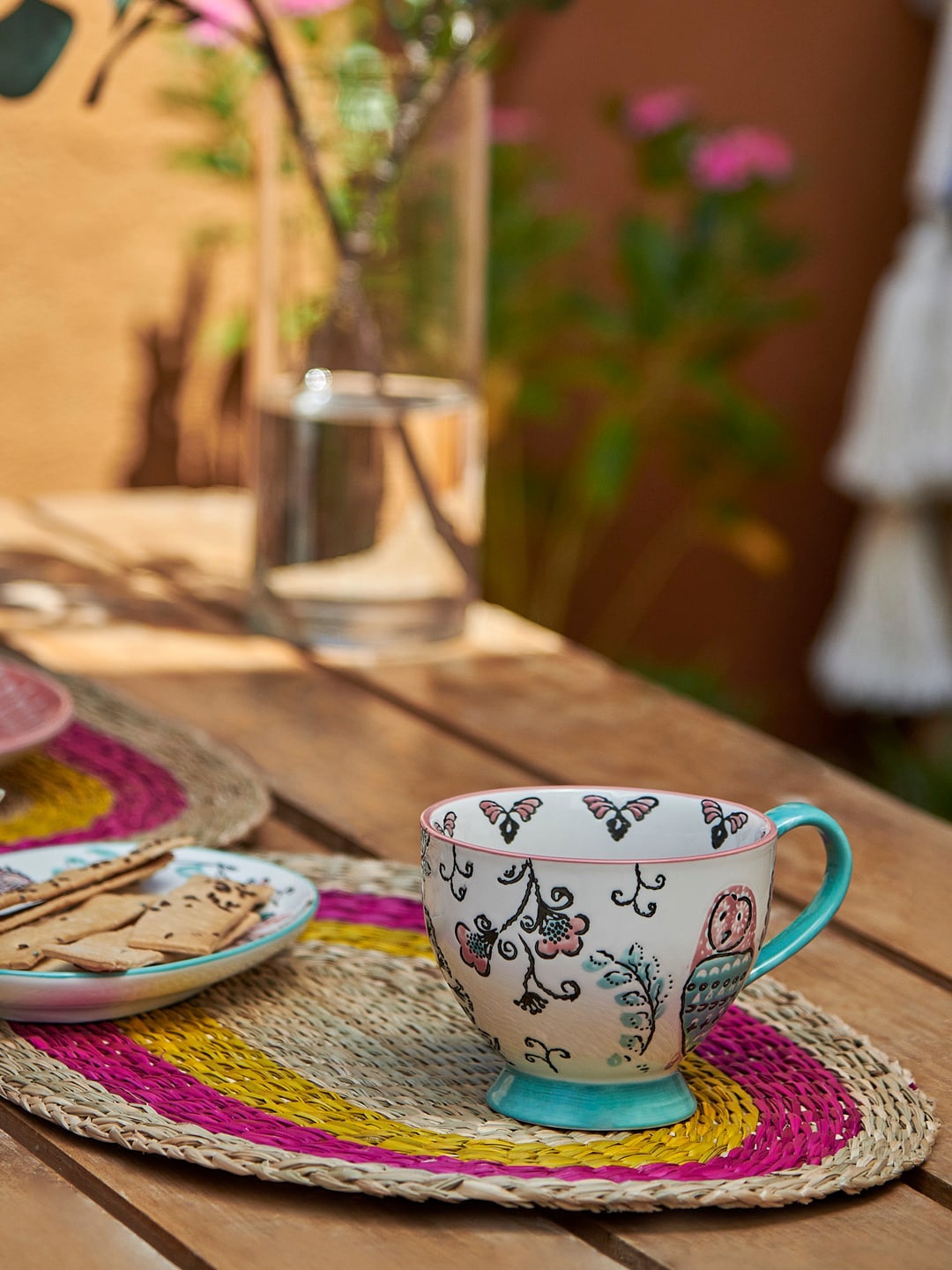 Chumbak White & Blue Printed Ceramic Kansas Tales Mug