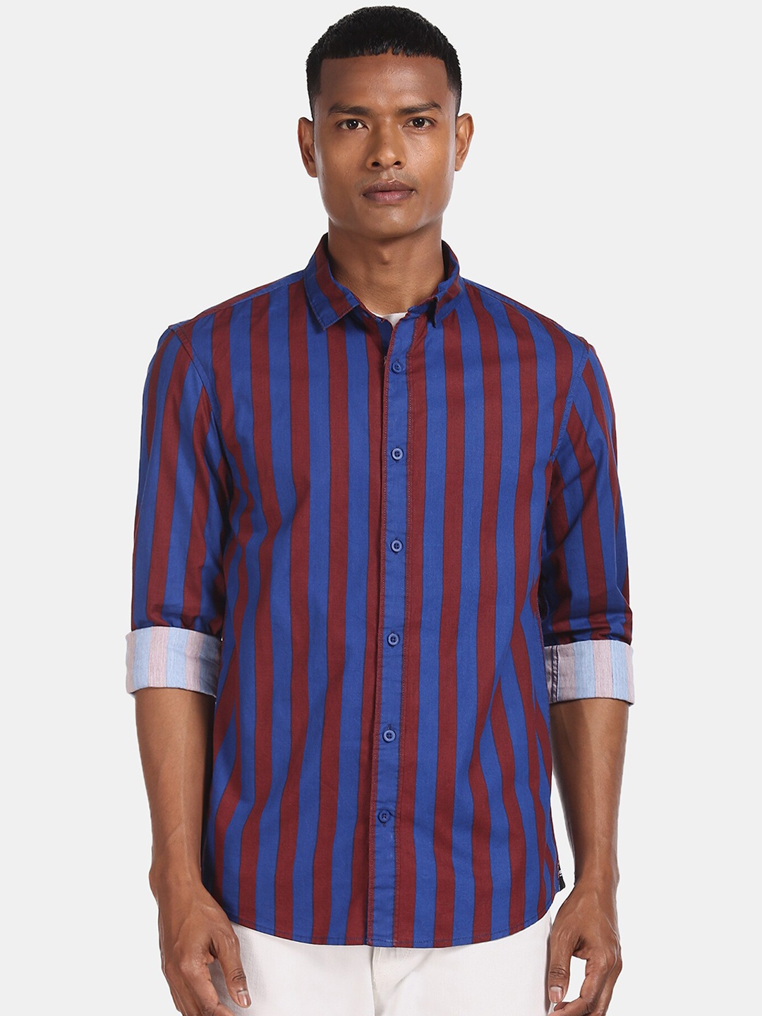 

Colt Men Multicoloured Regular Fit Striped Casual Shirt, Multi
