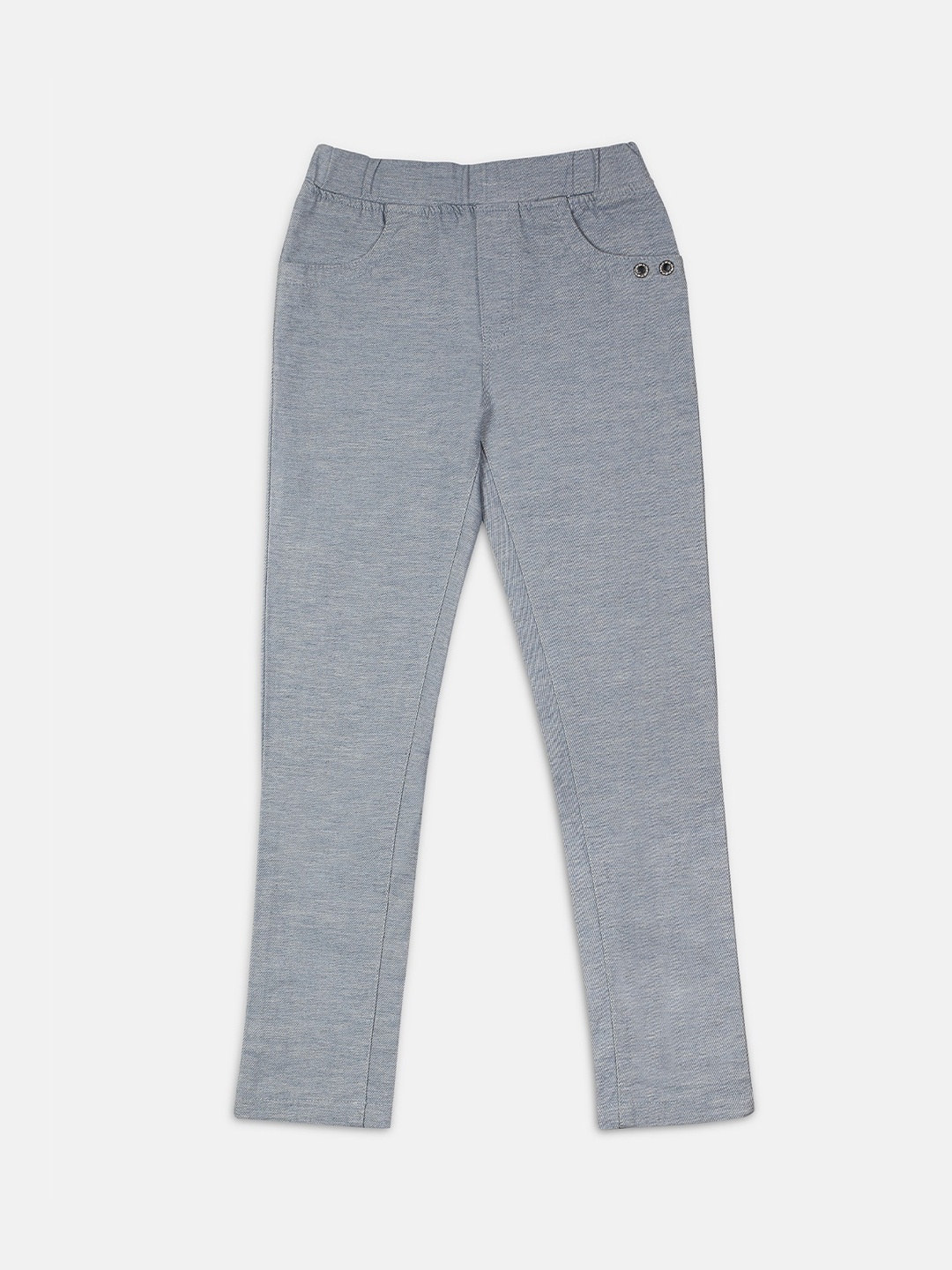 

Nins Moda Girls Blue Solid Treggings