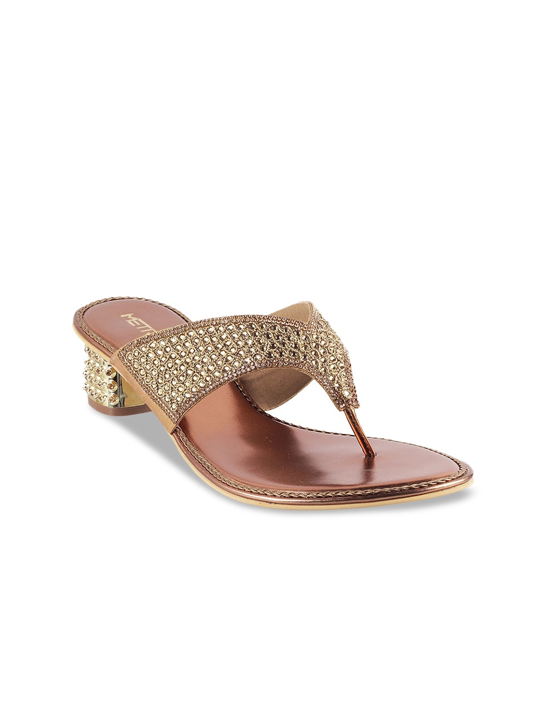 

Metro Women Gold-Toned Embellished Heels