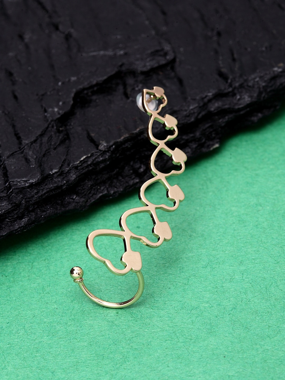 

Ferosh Gold-Toned Contemporary Drop Earrings
