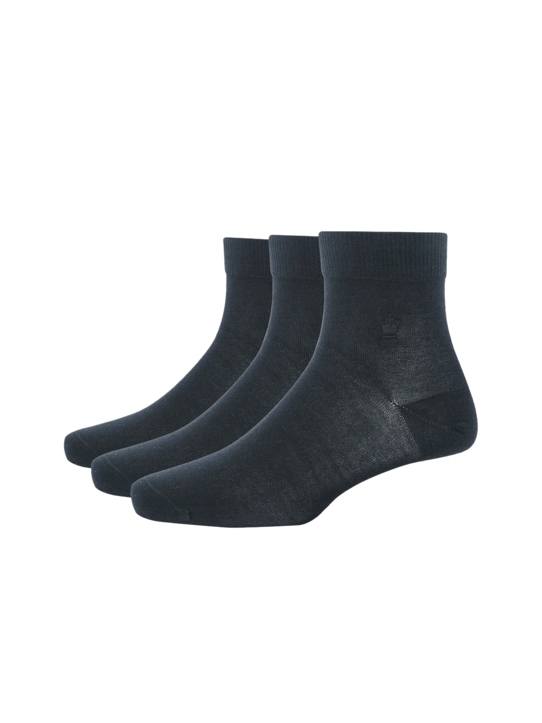 

Louis Philippe Men Pack Of 3 Black Solid Above Ankle-Length Socks