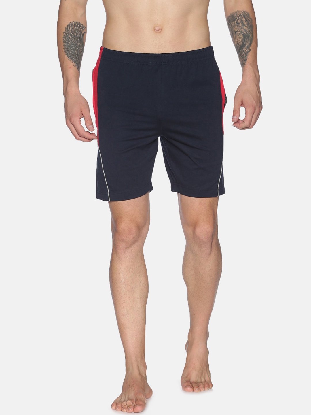 

Dollar Men Navy Blue Solid Regular Fit Lounge Shorts