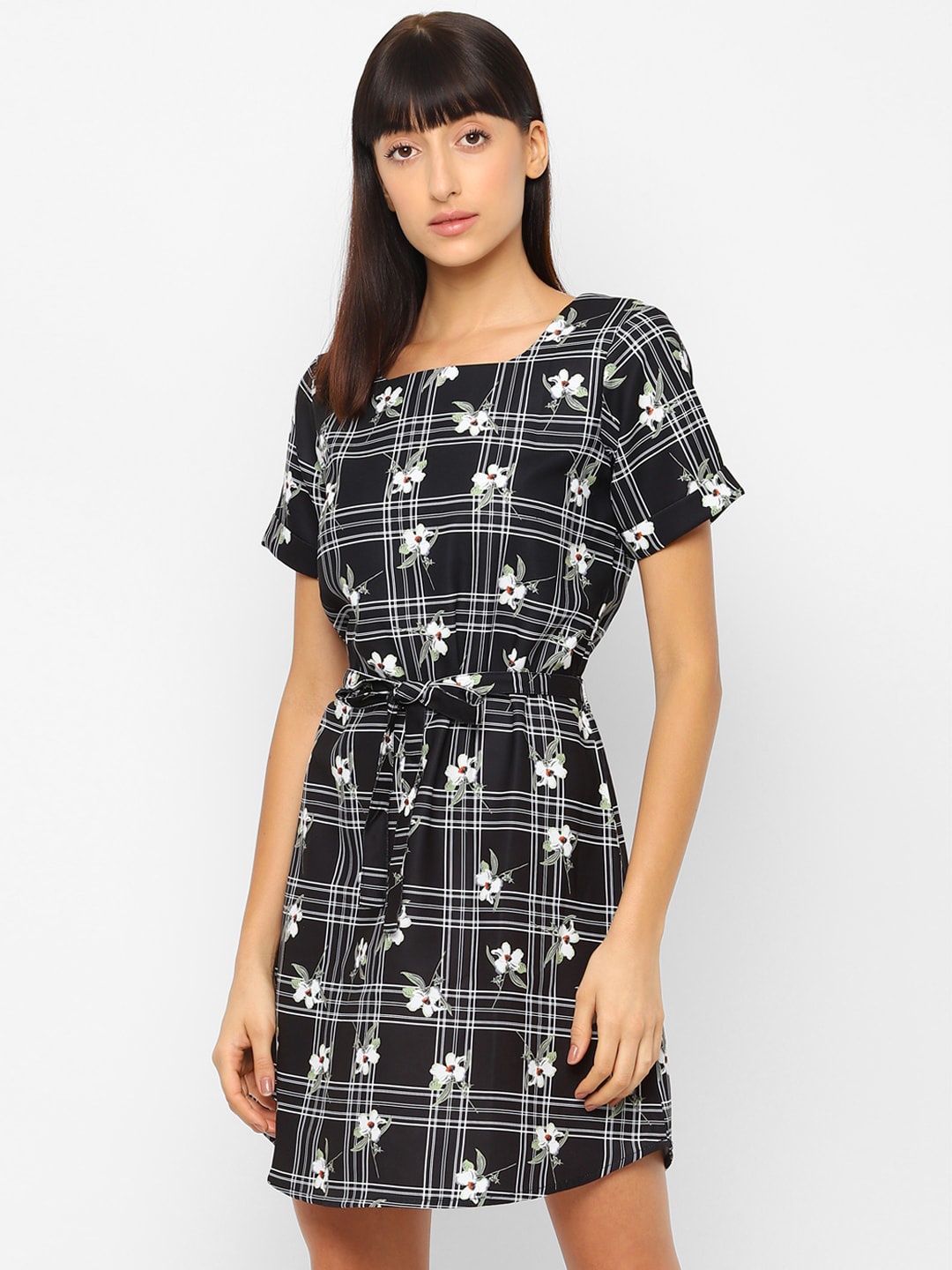 

Allen Solly Woman Black & White Floral Fit & Flare Dress