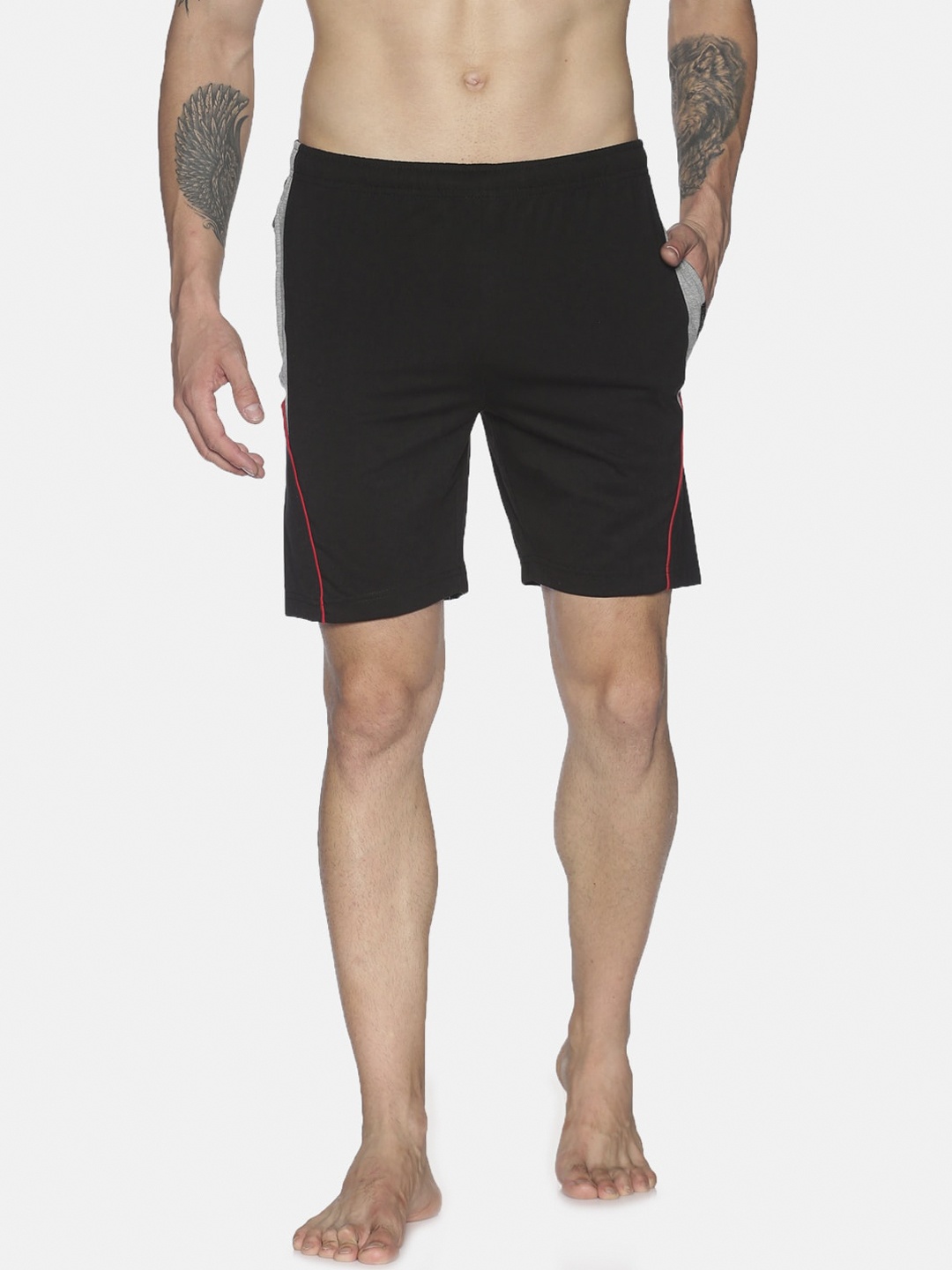 Dollar Men Black Solid Regular Fit Sports Shorts