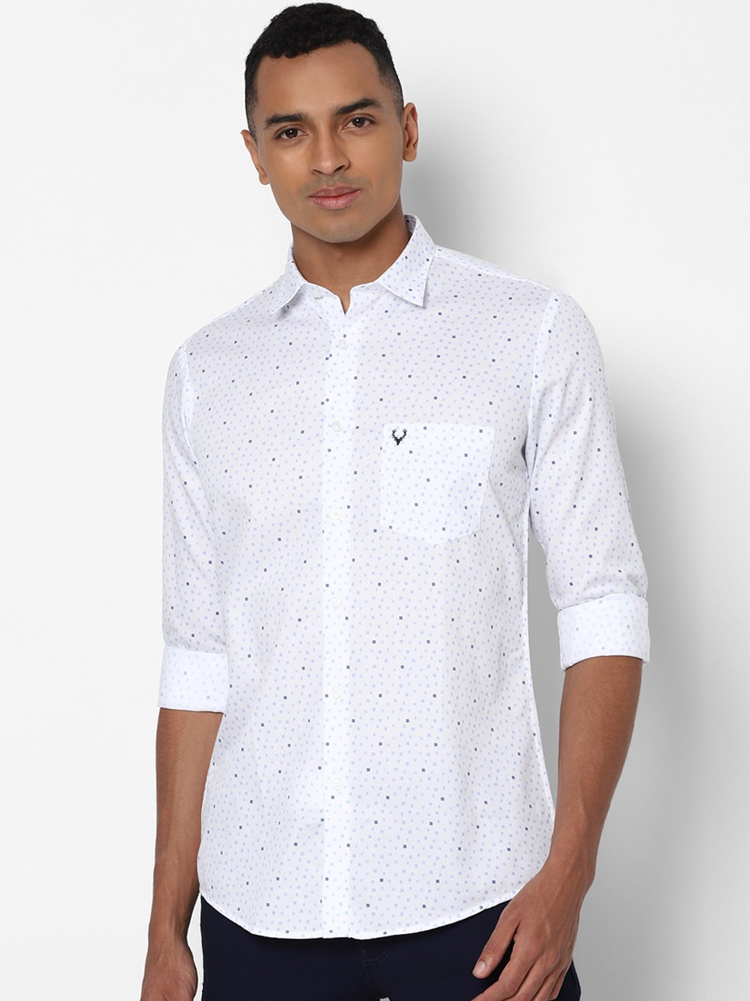 

Allen Solly Men White Slim Fit Printed Casual Shirt