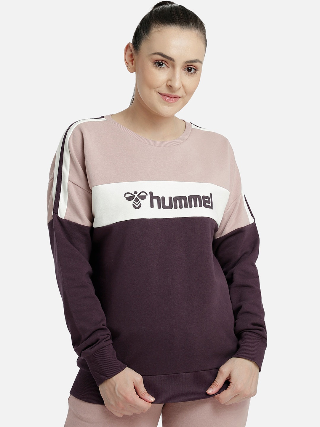 

hummel Women Burgundy & Lavender Colourblocked Sweatshirt