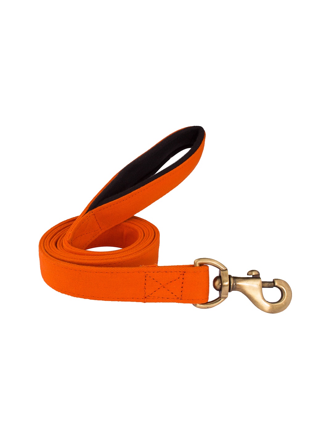 

PETWALE Orange & Gold-Toned Solid Padded Handle Pet Leash