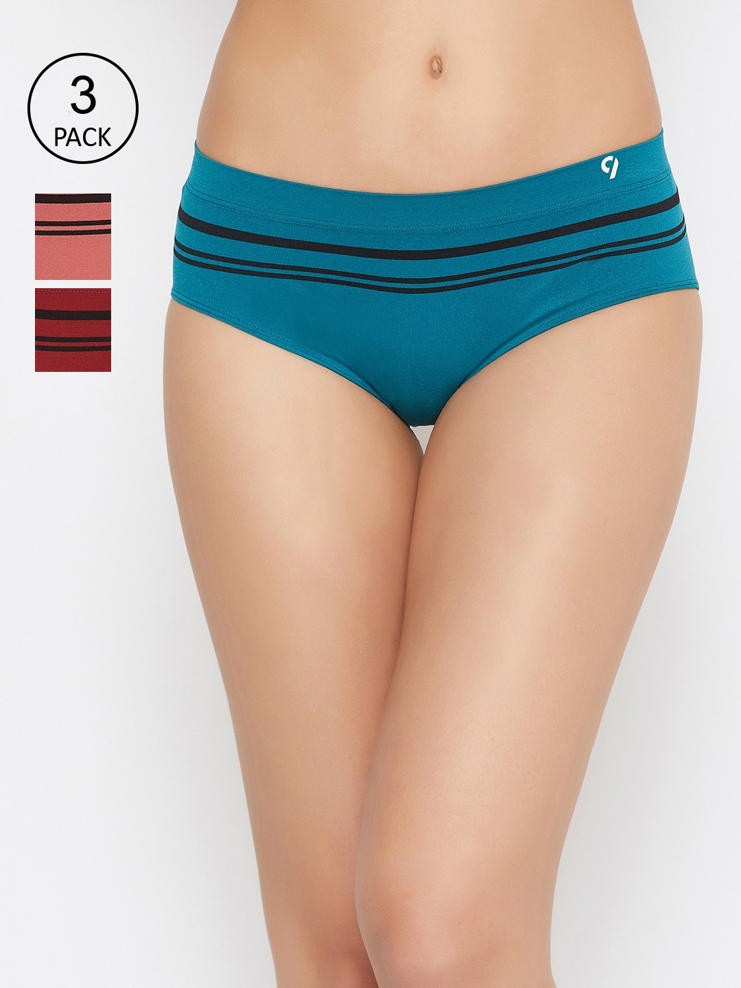 C9 AIRWEAR Women Seamless Pack Of 3 Assorted Basic Briefs