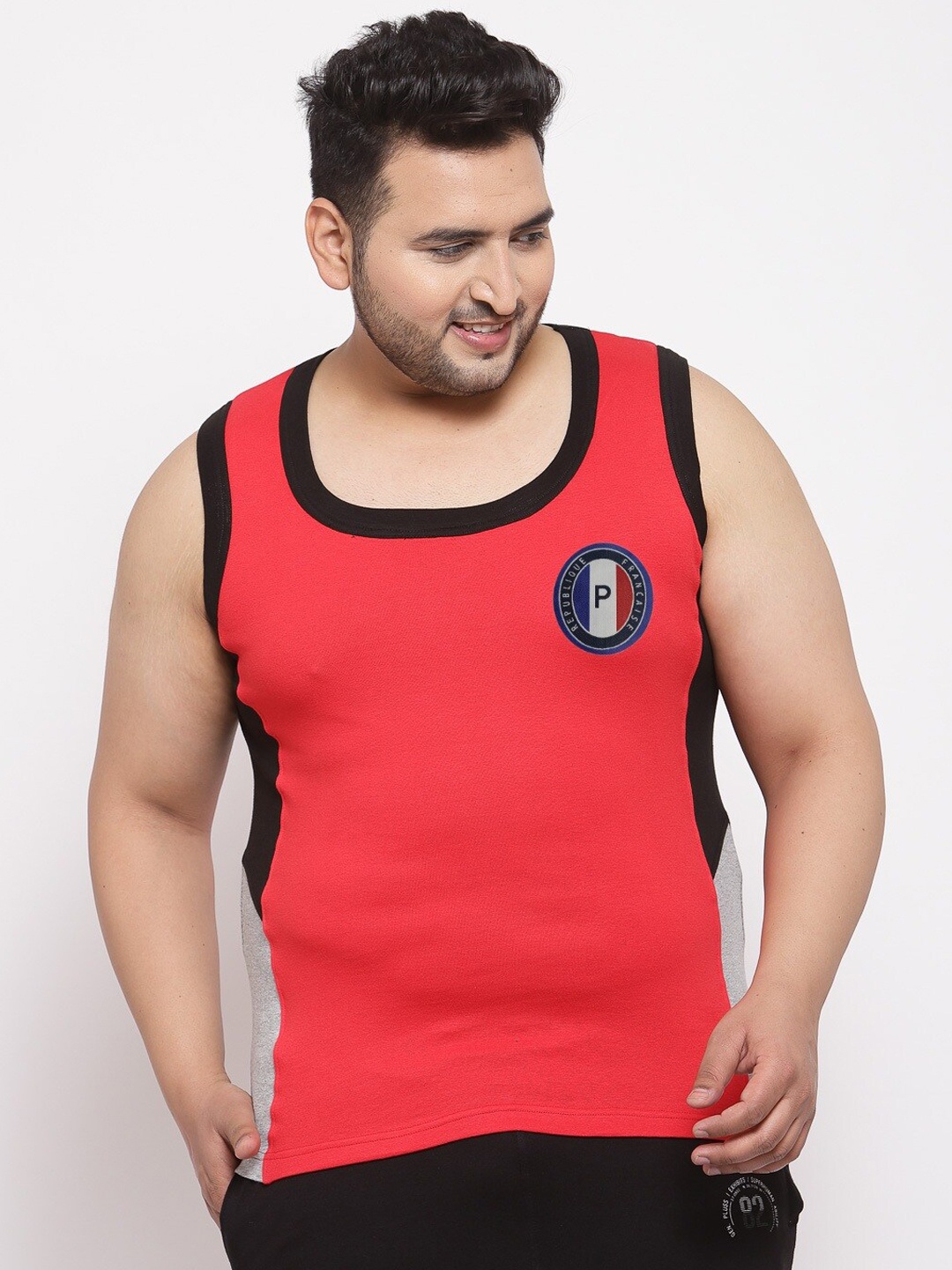 plusS Men Red Solid Innerwear Vest MSD9909