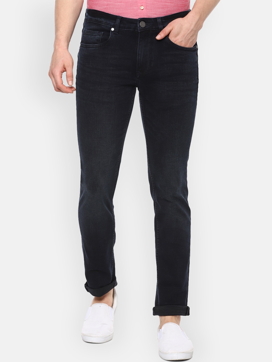 

Louis Philippe Jeans Men Navy Blue Slim Fit Stretchable Jeans