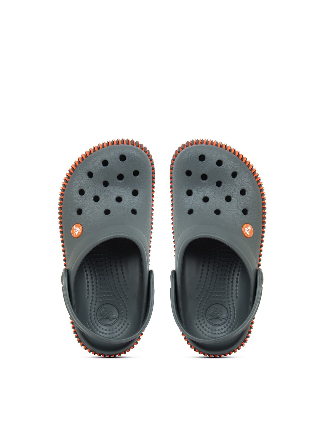 

Crocs Boys Grey & Orange Solid Clogs