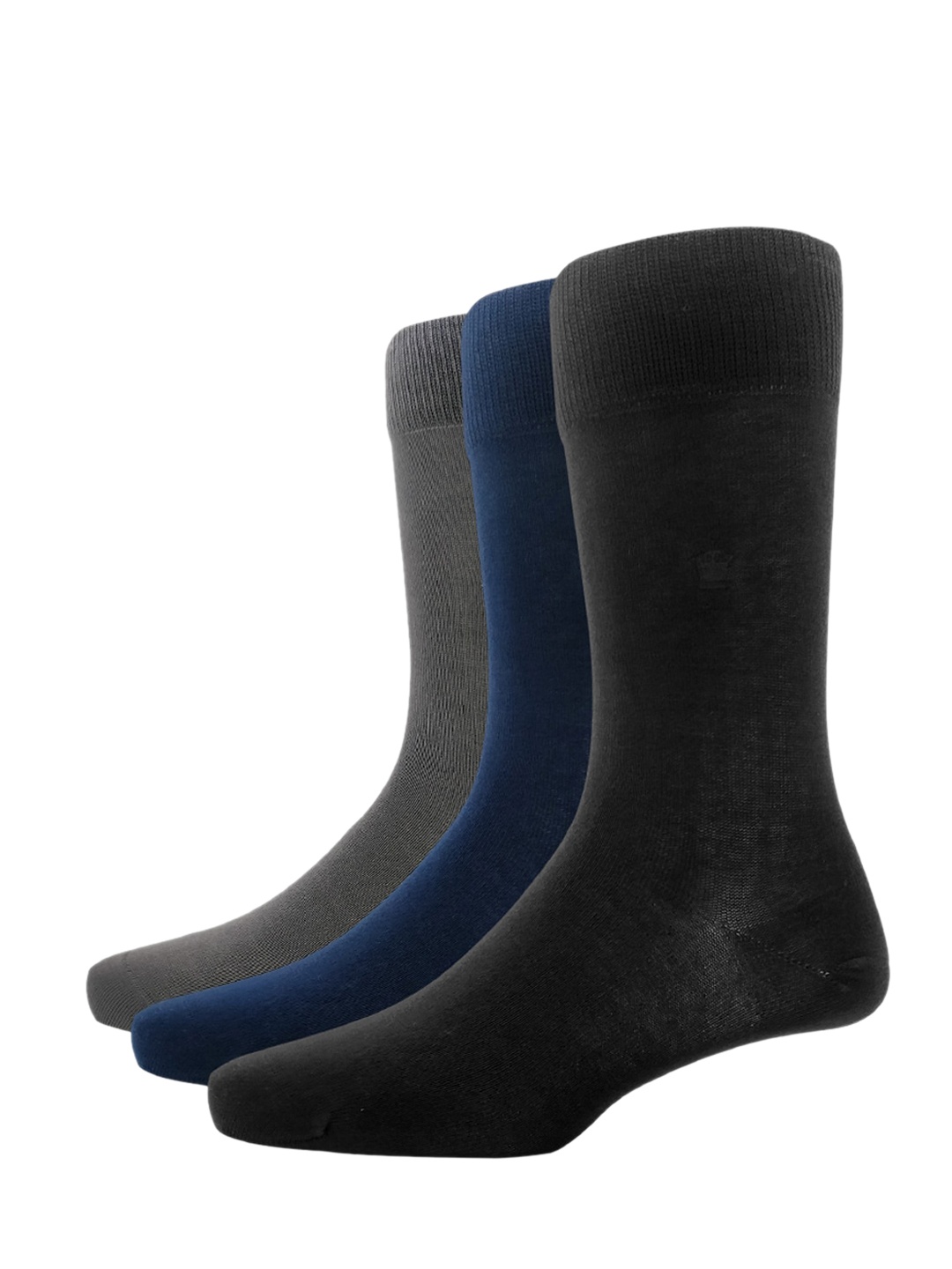

Louis Philippe Men Pack Of 3 Solid Calf-Length Socks, Black