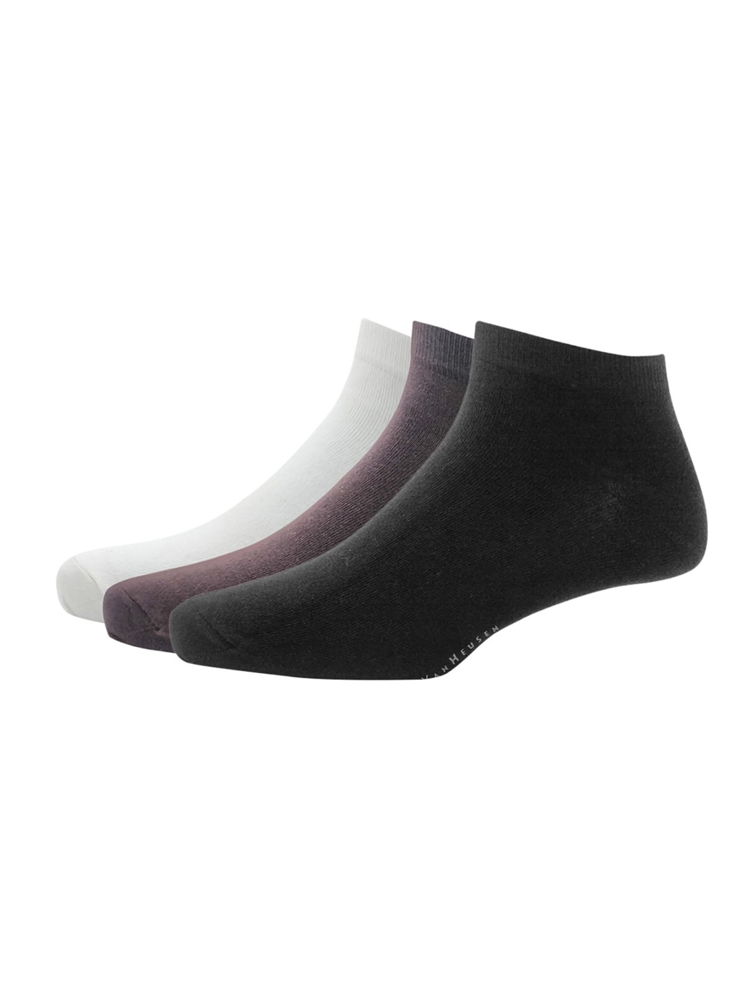 

Van Heusen Men Pack of 3 Solid Ankle-Length Socks, Black