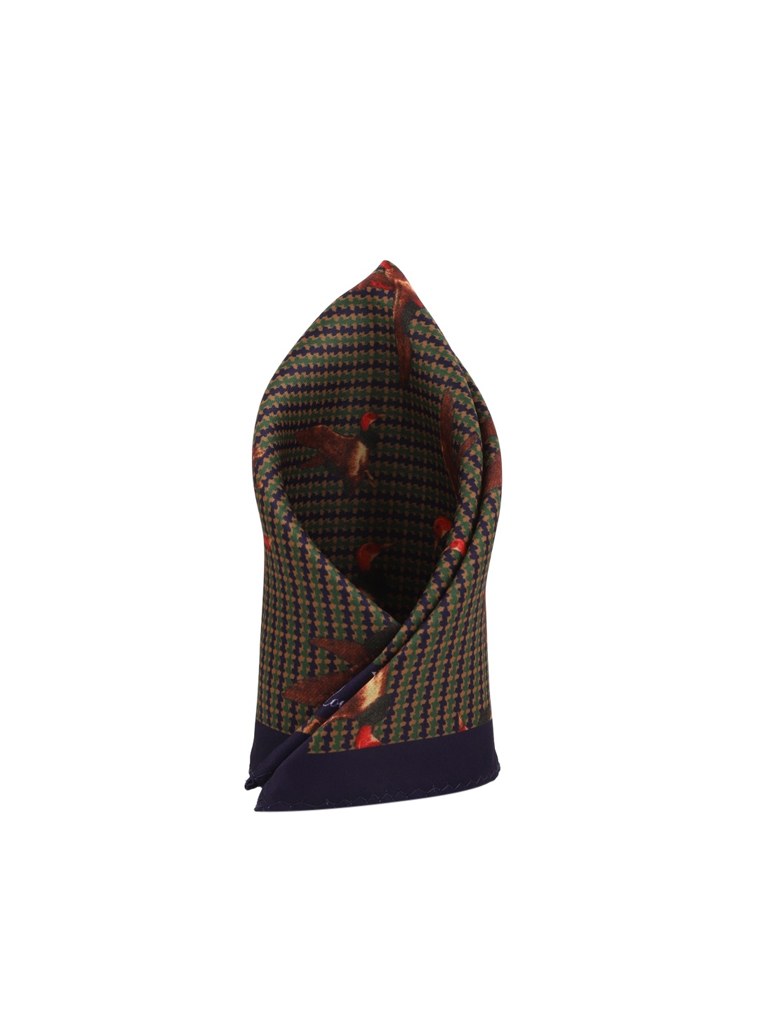 

Louis Philippe Men Beige & Navy Blue Printed Silk Pocket Square