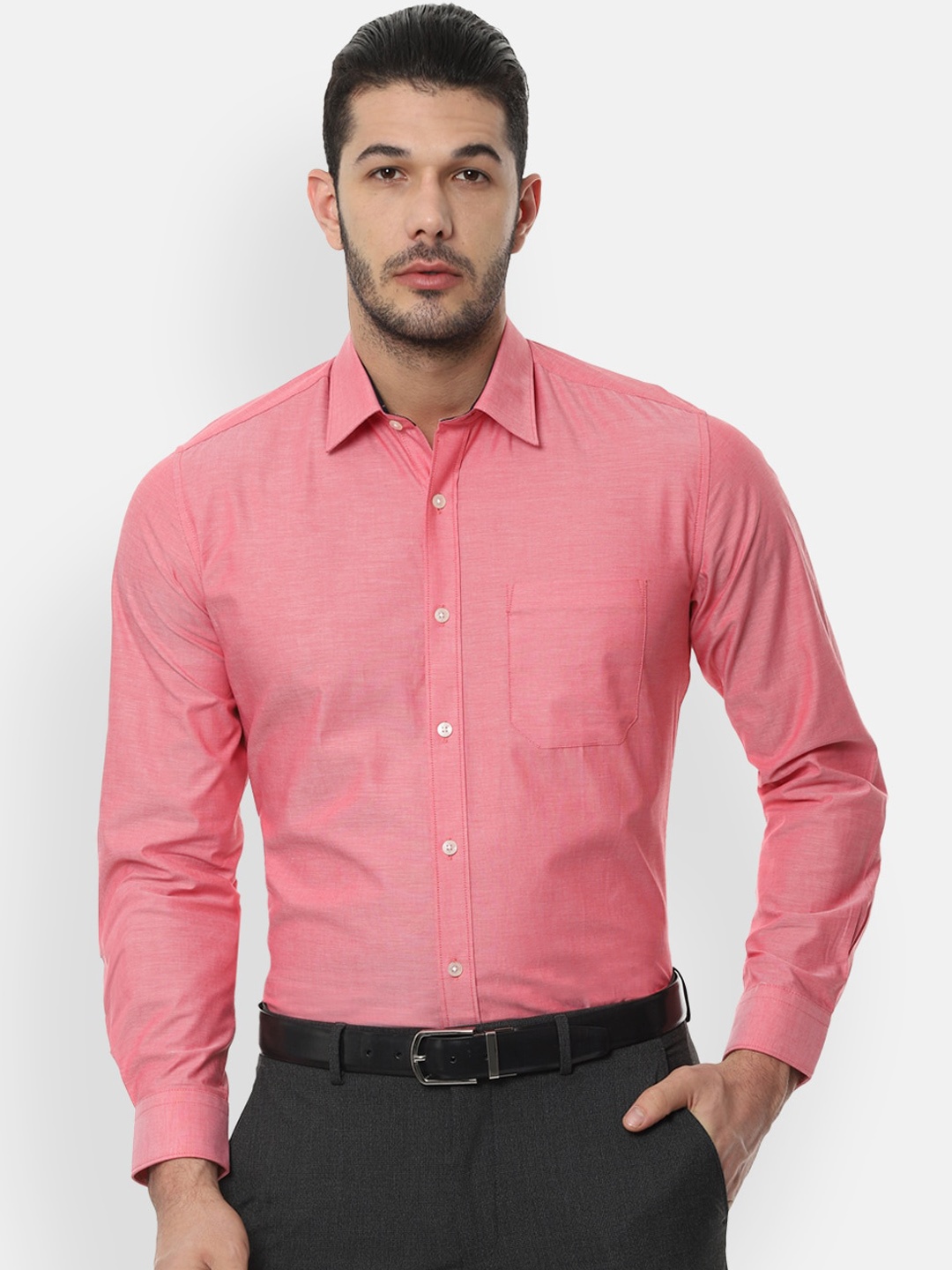 

Louis Philippe Men Red Slim Fit Solid Formal Shirt
