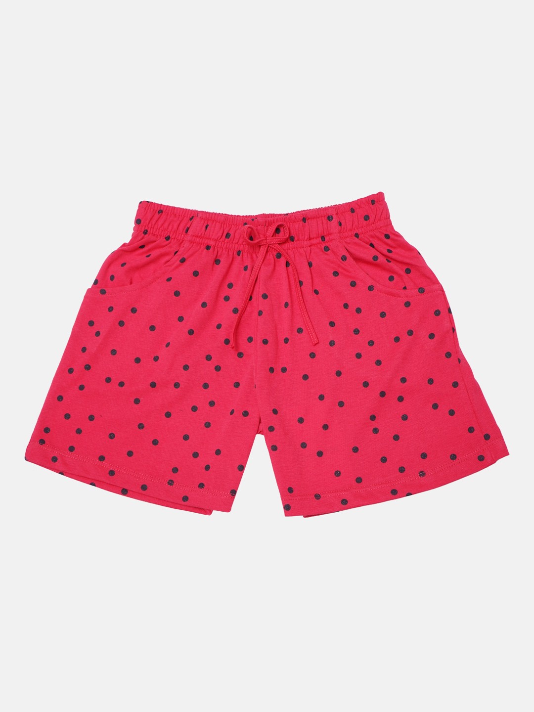 

Nins Moda Girls Red Printed Regular Fit Regular Shorts