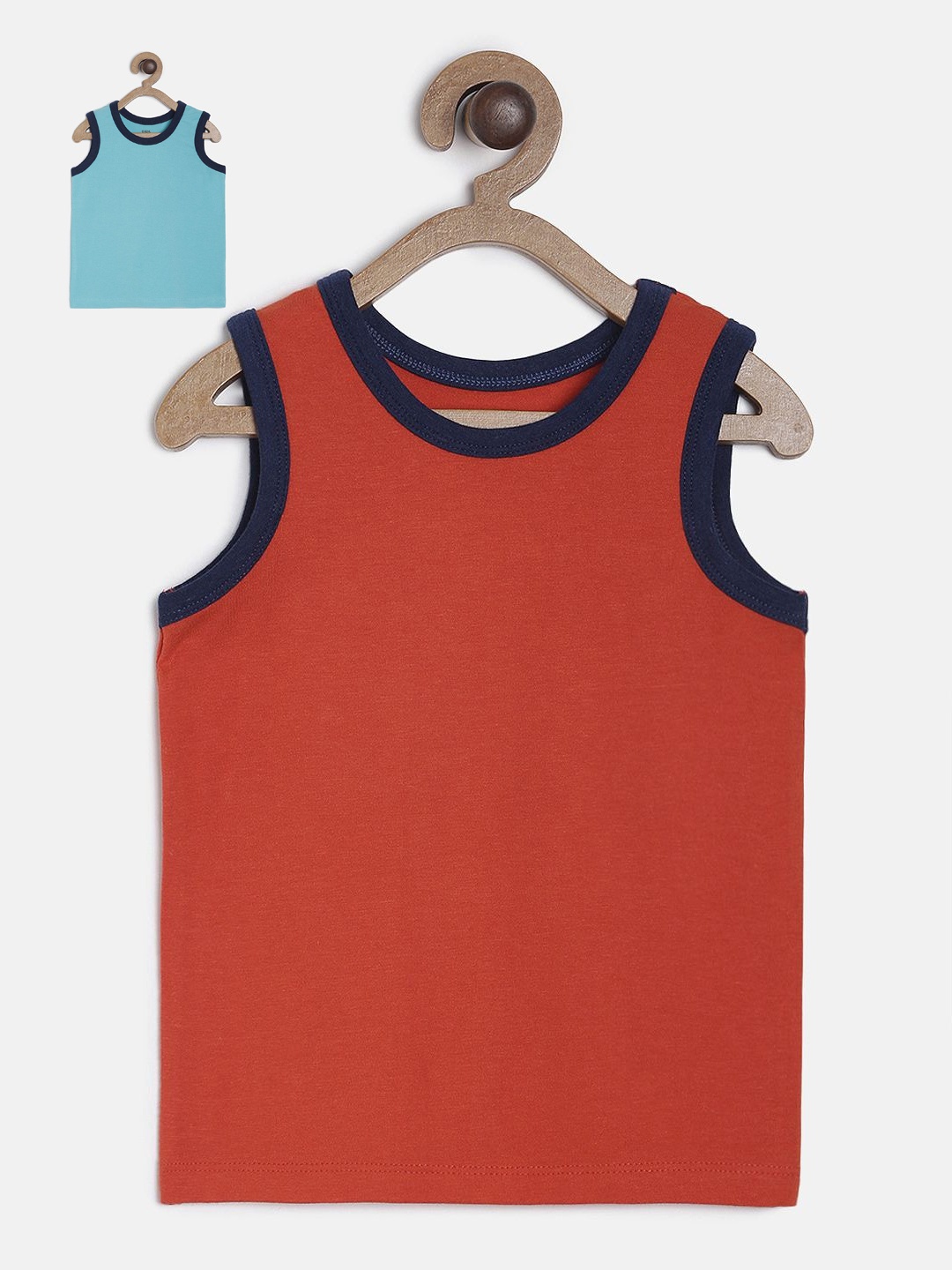 

MINI KLUB Boys Pack of 2 Basic Innerwear Vests, Maroon