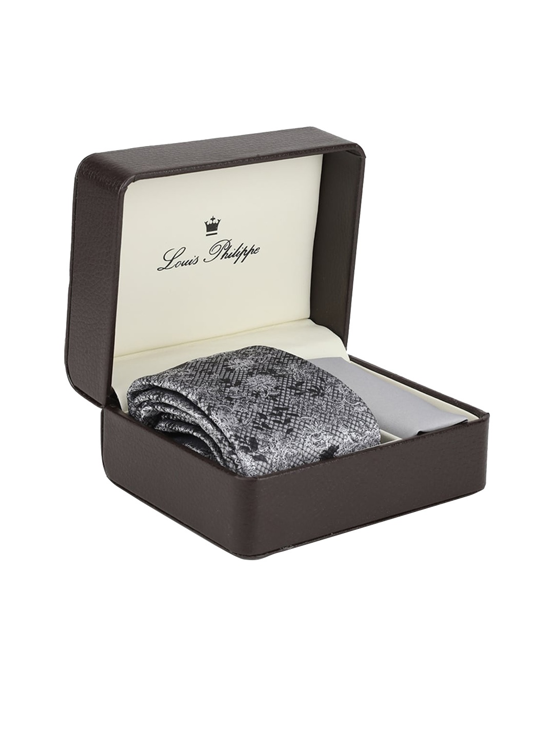 

Louis Philippe Men Grey & Black Printed Accessory Gift Set