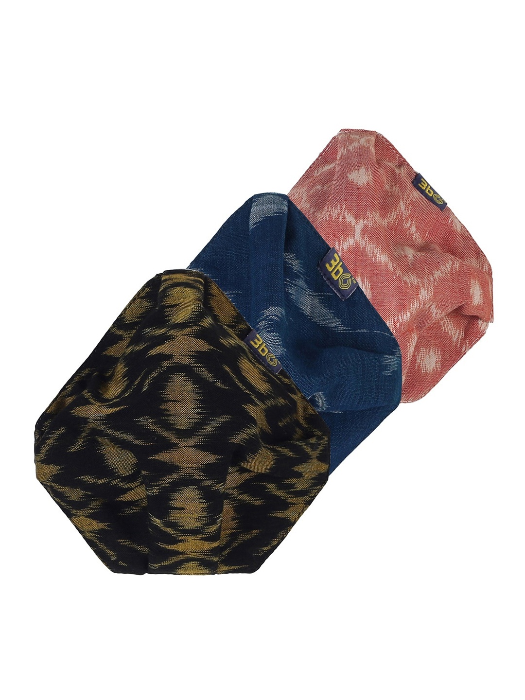 

3BO Pack Of 3 Assorted 3-Ply 3bO Deltoid Lite Reusable Anti-Heat Cotton Cloth Masks