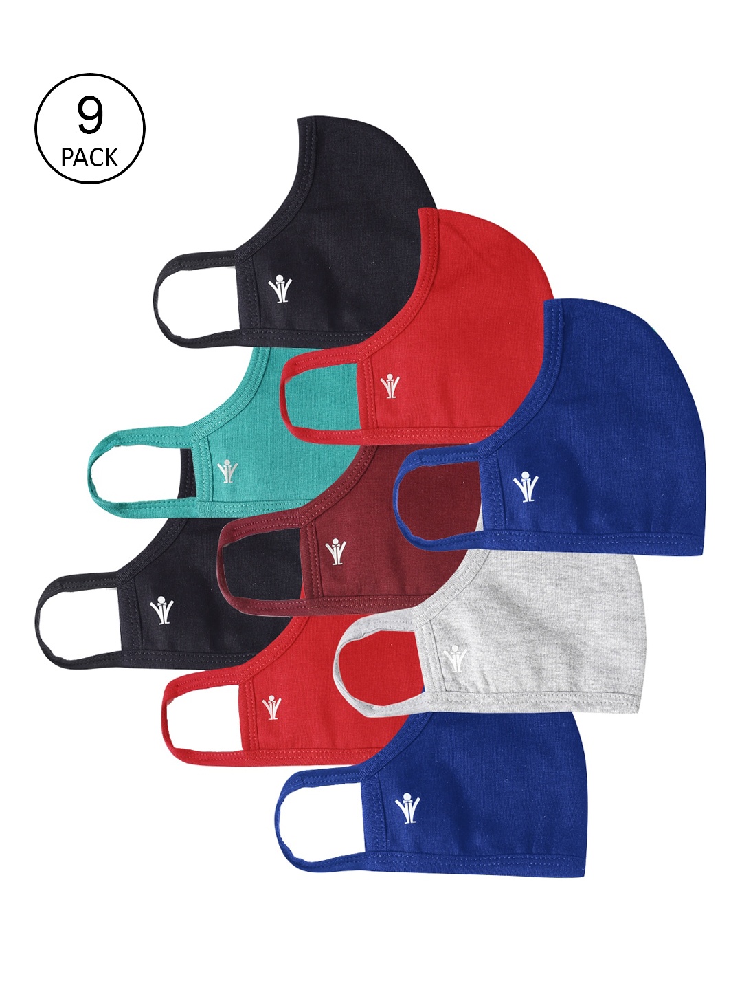

Ramraj Unisex Pack Of 9 Assorted 3-Ply Anti-Pollution Reusable Cloth Masks