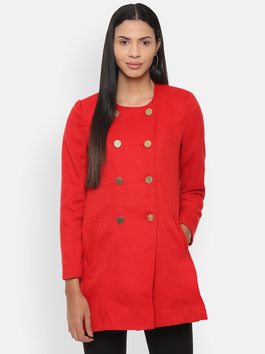 

Van Heusen Woman Women Red Solid Tailored Jacket