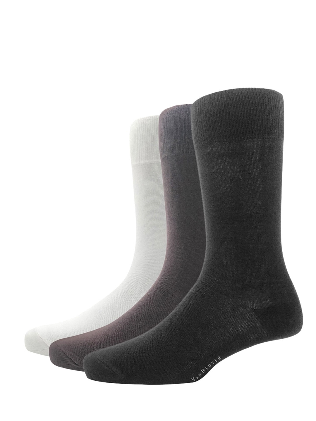 

Van Heusen Men Pack Of 3 Solid Calf-Length Socks, Black