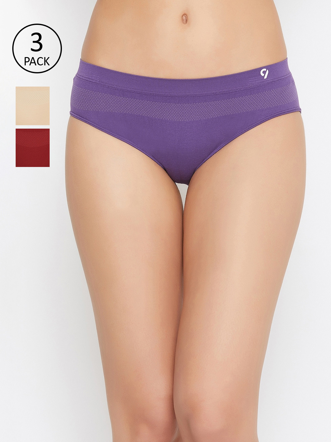 

C9 AIRWEAR Women Seamless Pack Of 3 Assorted Basic Briefs