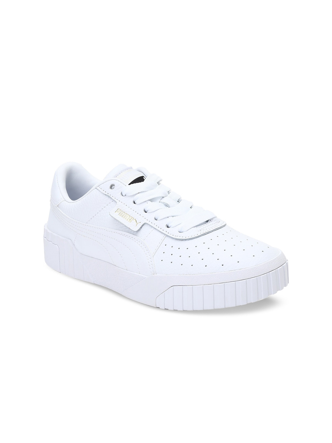 

Puma Women White Perforations Leather Sneakers