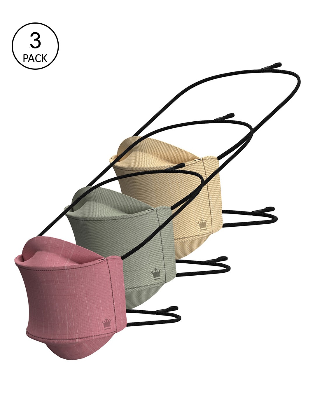 

Louis Philippe Men Pack of 3 Assorted Cotton 3-Ply Reusable Cloth Masks