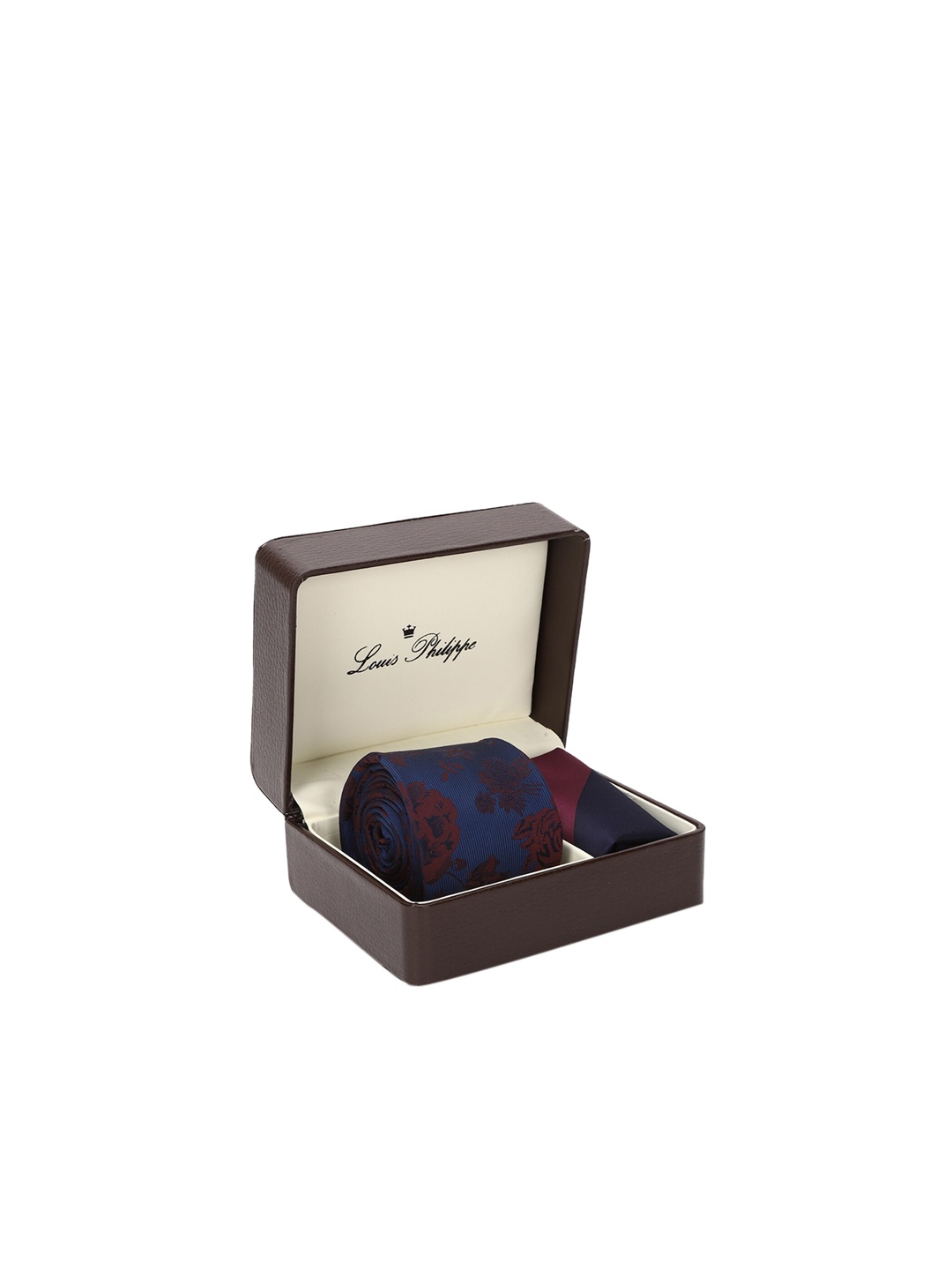Louis Philippe Men Maroon & Blue Printed Accessory Gift Set