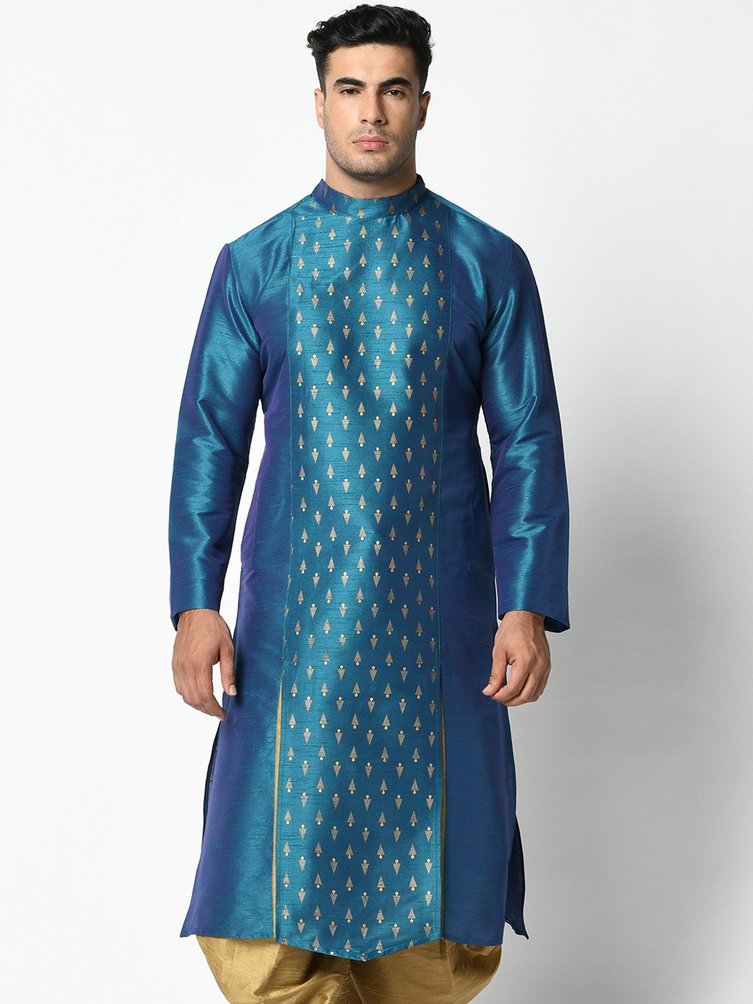 

DEYANN Men Blue Woven Design Kurta
