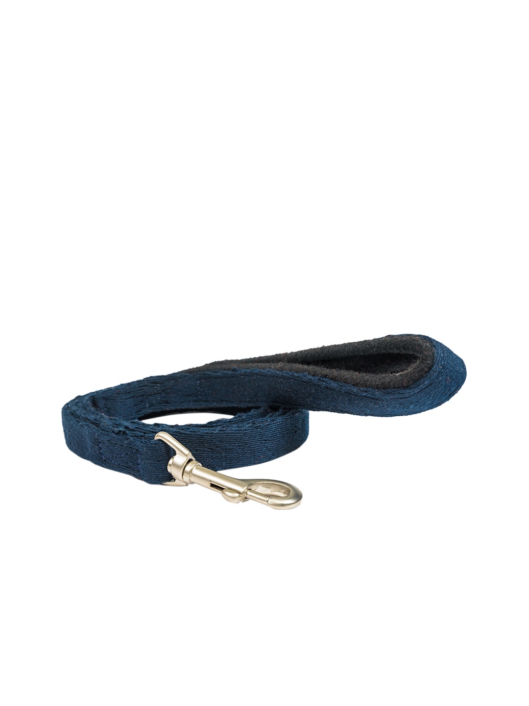 

PETWALE Navy Blue & Silver-Toned Solid Padded Pet Leash