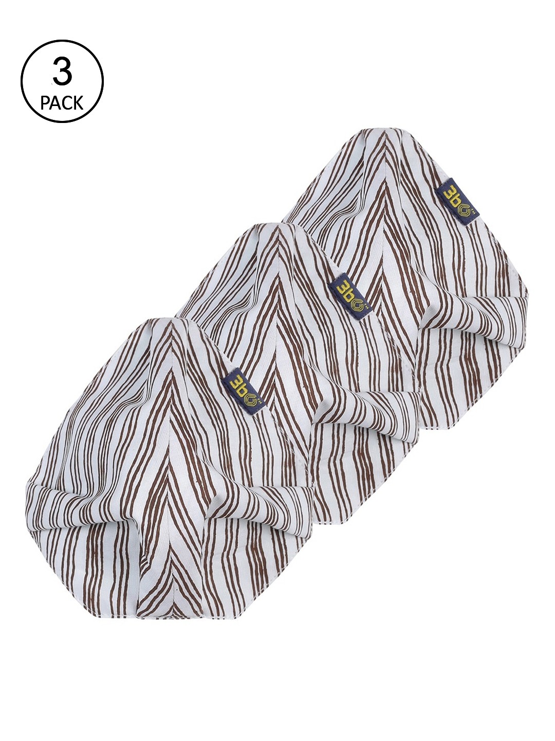 

3BO Women Pack Of 3 Blue & Grey Printed 3-Ply Cotton Reusable Cloth Face Masks, White