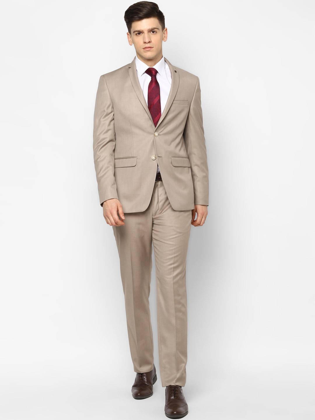 

Allen Solly Men Beige Solid Slim-Fit Single-Breasted Two-Piece Formal Suit