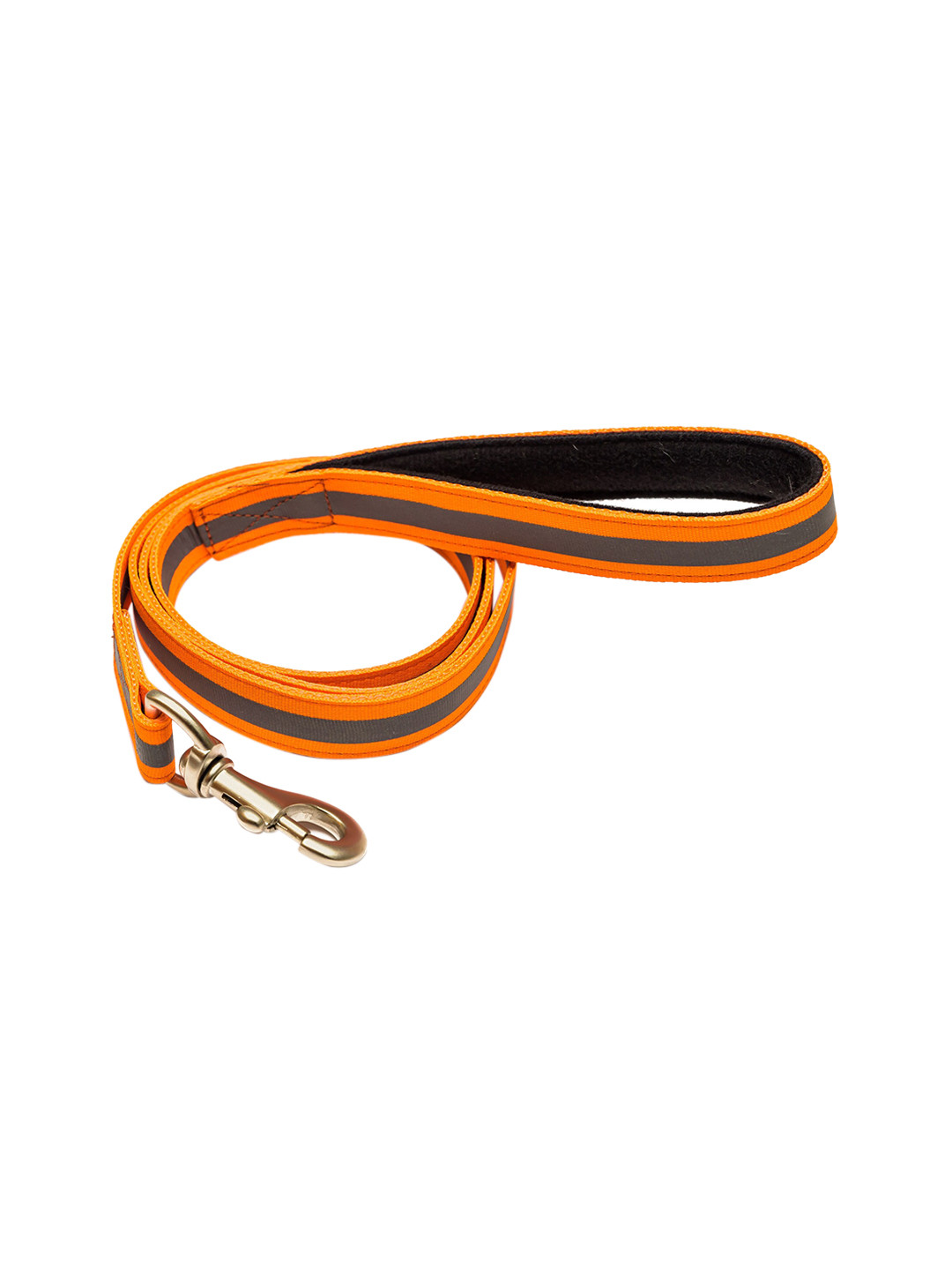 

PETWALE Orange & Grey Striped Reflective Padded Handle Dog Leash