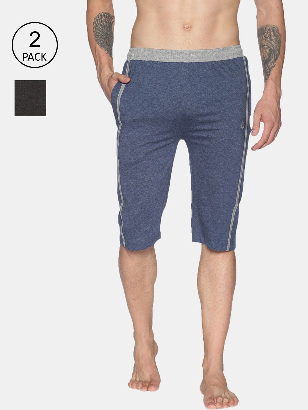 

Dollar Men Multicoloured Solid Regular Fit Lounge Shorts, Multi