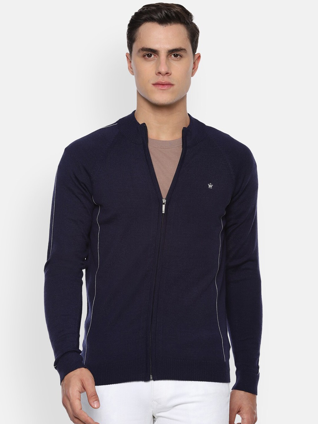 

Louis Philippe Men Navy Blue Solid Sweatshirt