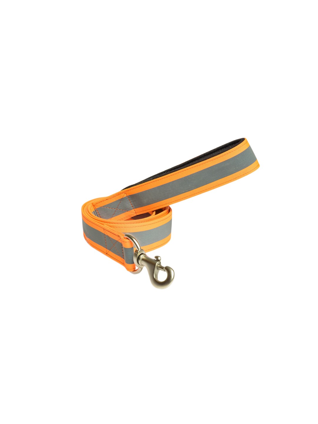 

PETWALE Orange & Grey Striped Reflective Padded Pet Leash