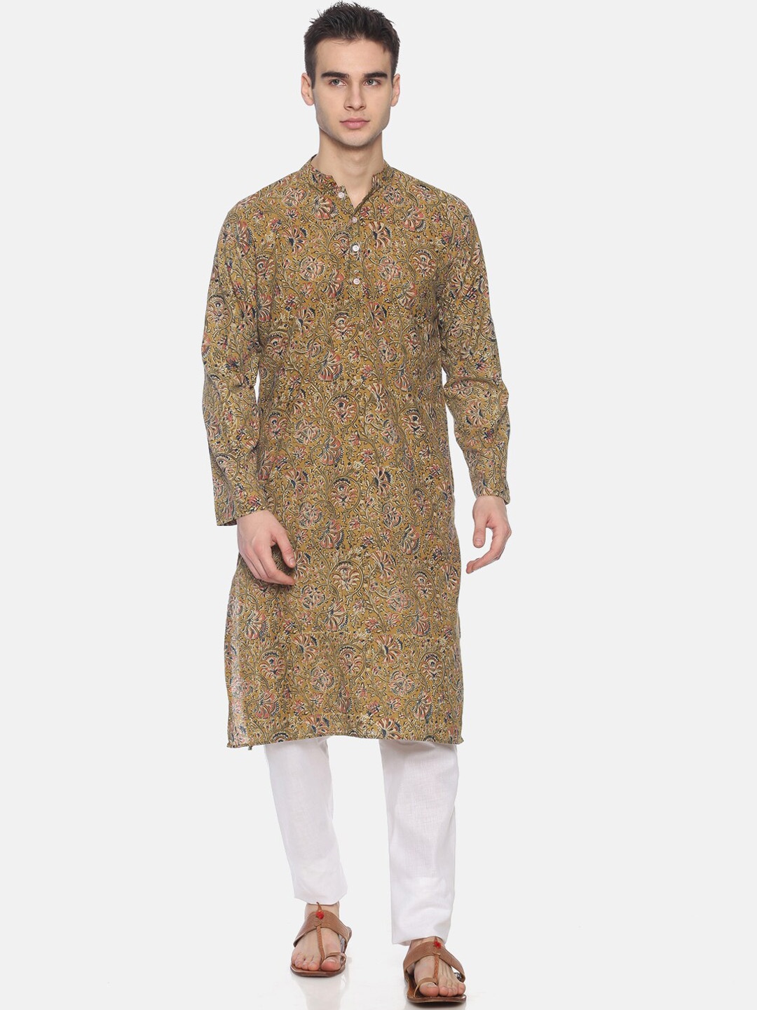 

PAROKSH Men Multicoloured Ethnic Motifs Printed Handloom Kurta, Multi