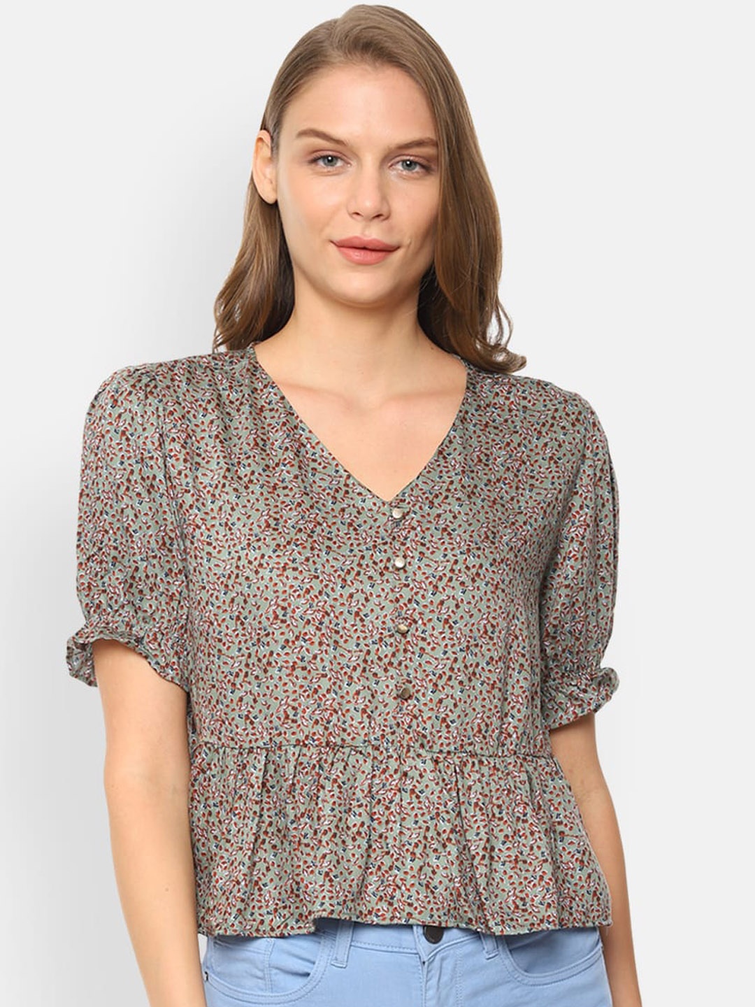

Van Heusen Woman Multicoloured Cinched Waist Top, Multi