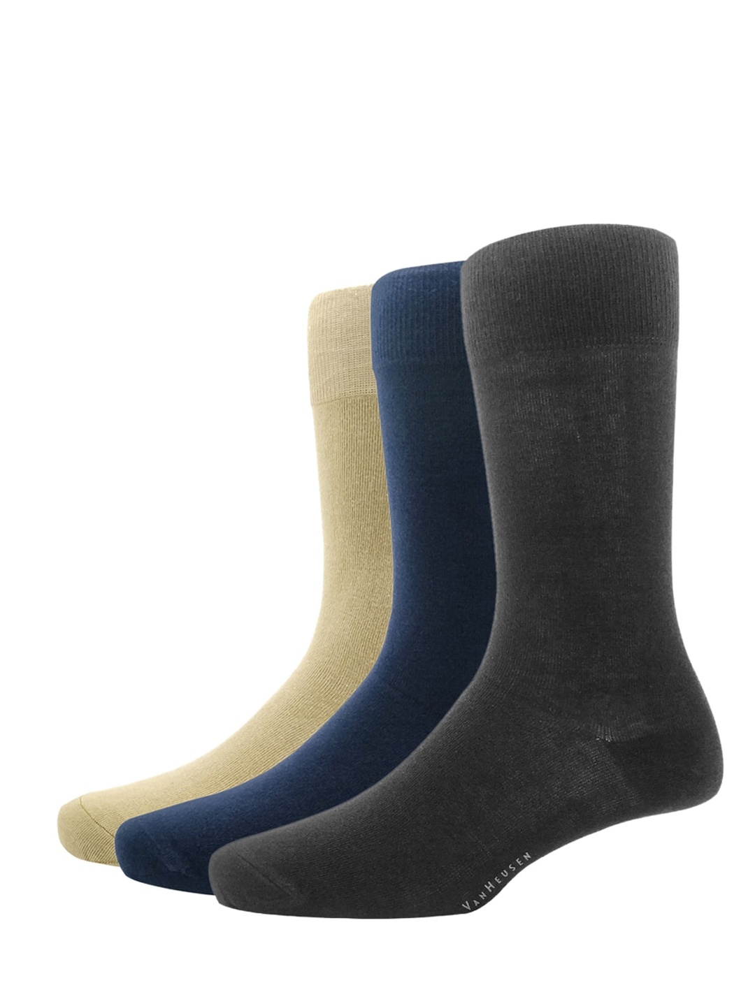 

Van Heusen Men Pack Of 3 Solid Calf-Length Socks, Black